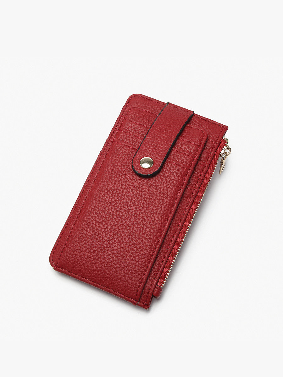 Mae Multi-Card Wallet w/ Strap Snap Closure - Red