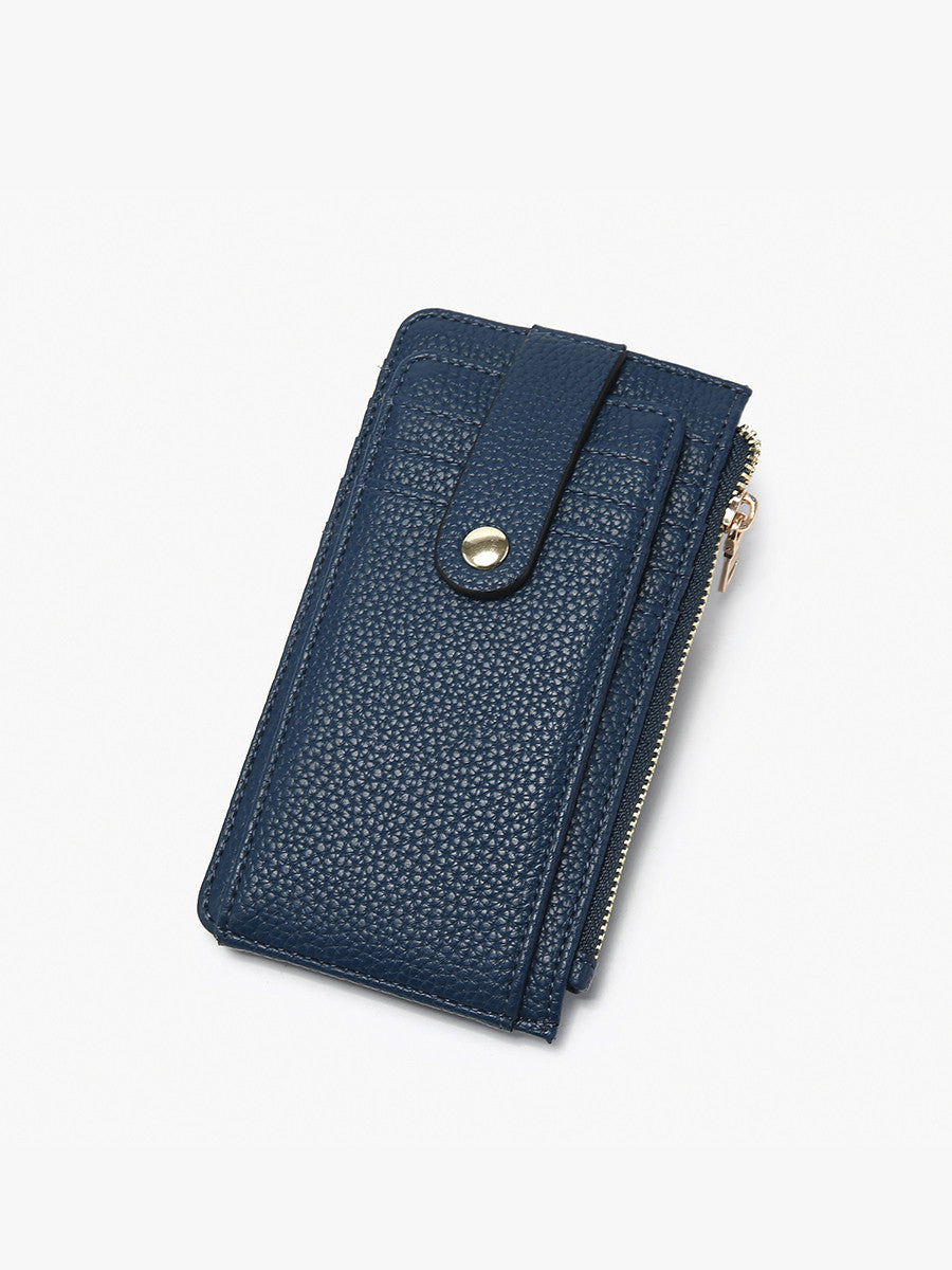 Mae Multi-Card Wallet w/ Strap Snap Closure - Navy