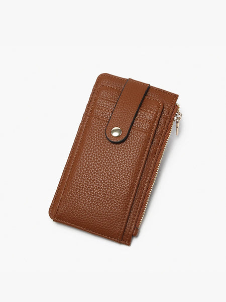 Mae Multi-Card Wallet w/ Strap Snap Closure - Brown