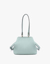 Dove Pleated Satchel w/ Large Handle - Fig