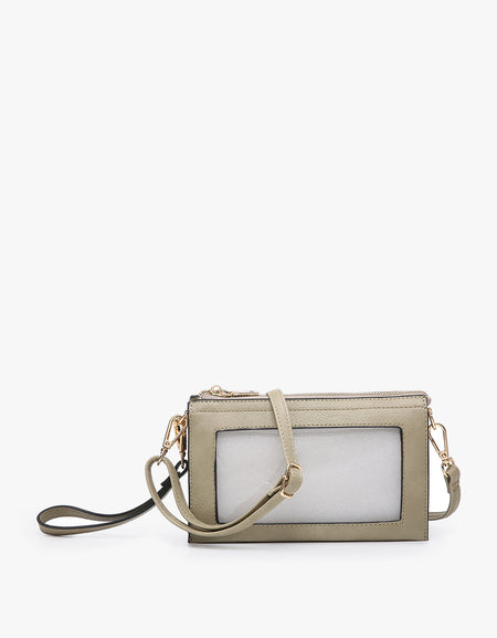3 Compartment Crossbody w/ Clear Window - Willow