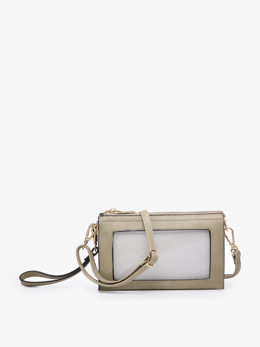 3 Compartment Crossbody w/ Clear Window - Willow