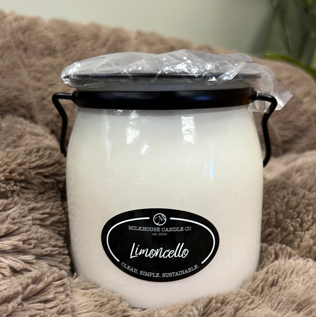 16 oz. Milkhouse Candle Co. Butter Jar - Limoncello