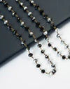 OLE Crystal Beads Chain Necklace - Black/White