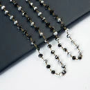 OLE Crystal Beads Chain Necklace - Black/White