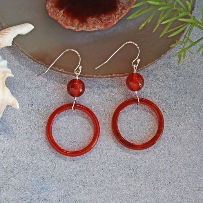 Carnelian Drop Down Earring
