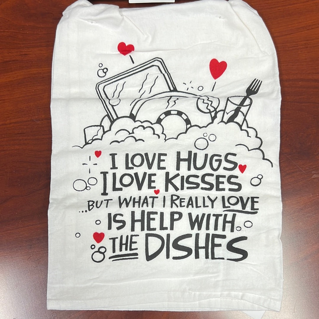 I Love Hugs Kitchen Towel