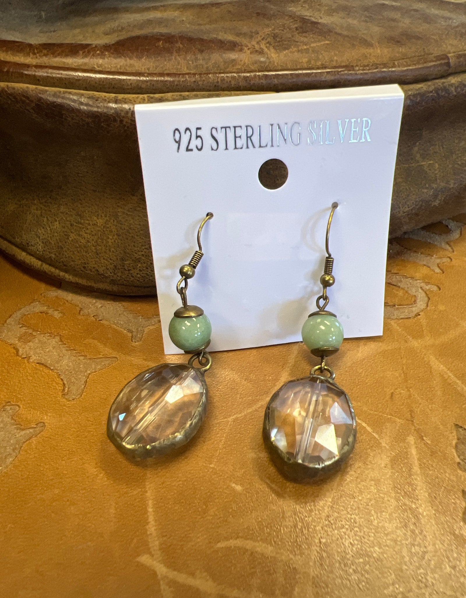 AC Amazonite and Champagne Crystal Earring