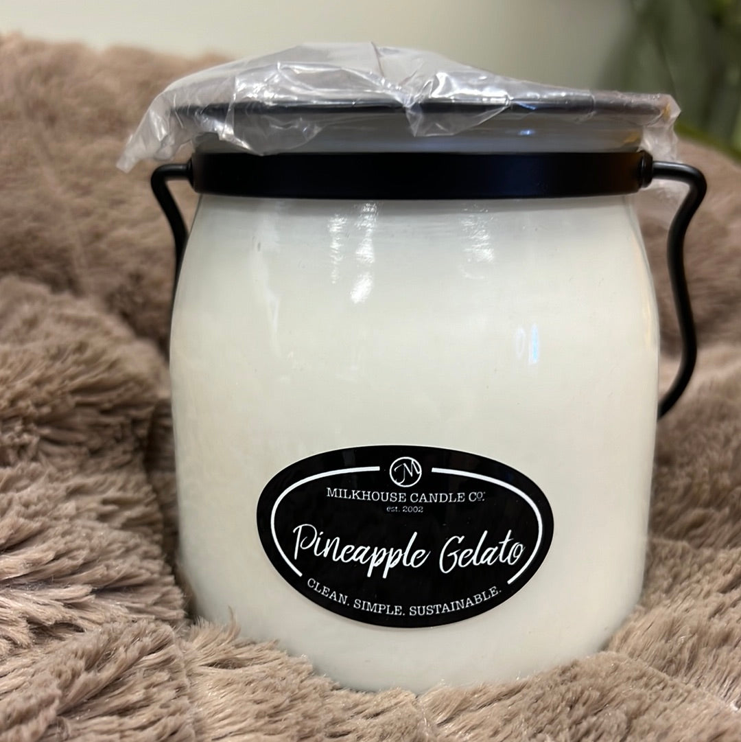 16 oz Milkhouse Candle Co. Butter Jar - Pineapple Gelato
