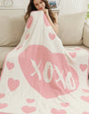 FC XOXO & Heart Print Cozy Soft Throw Blanket