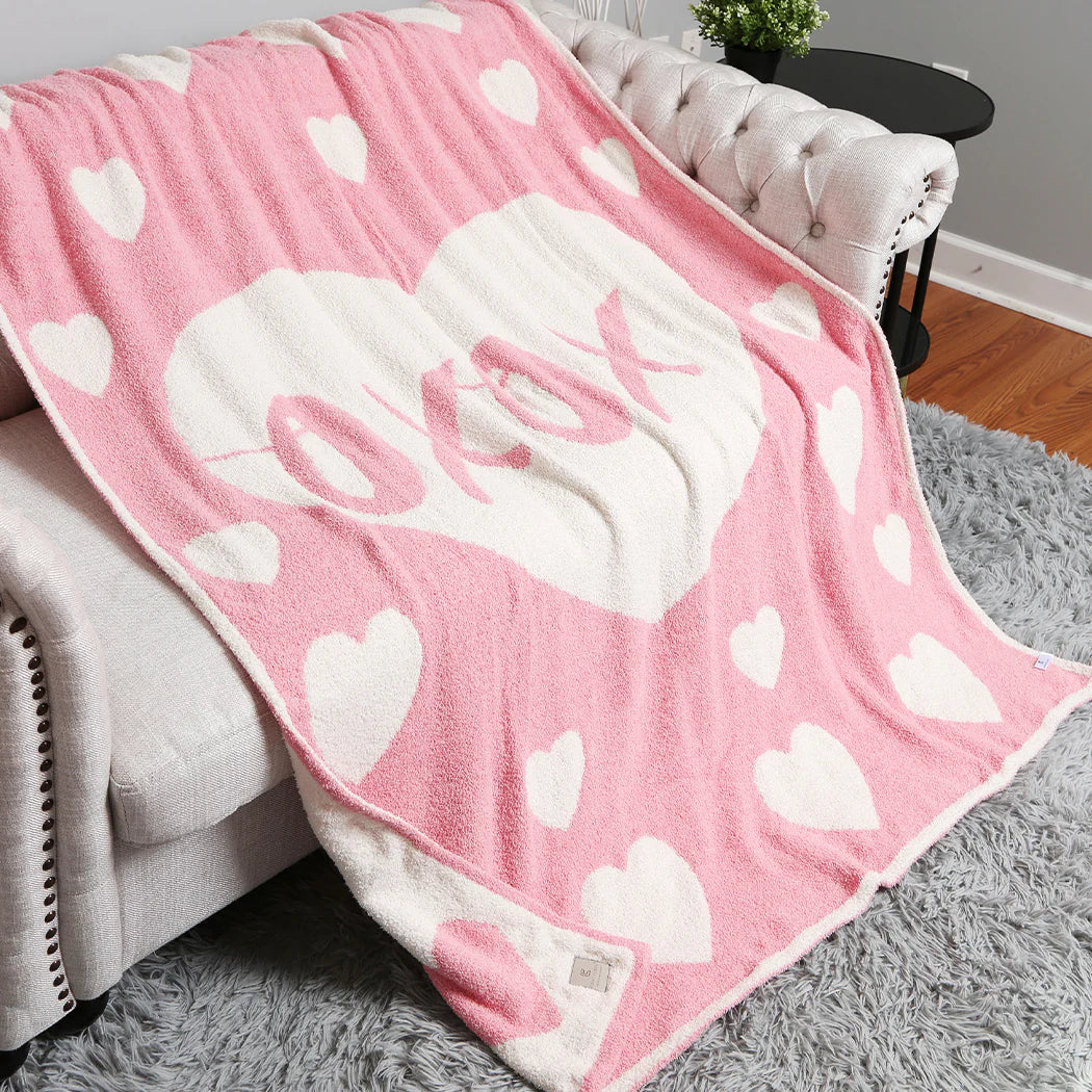 FC XOXO & Heart Reversible Throw Blanket