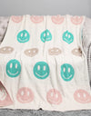 FC Multicolor Happy Face Throw Blanket