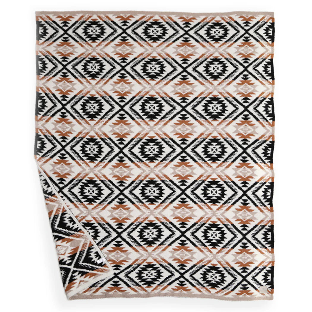 FC Brown/Black Tribal Pattern Throw Blanket
