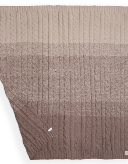 FC Color Gradient Knit Reversible Throw Blanket - Beige