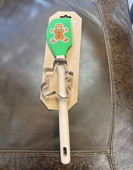 Christmas Spatula and Cookie Cutter Gift Set-Gingerbread