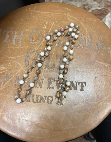 AC jasper and crystal bead necklace