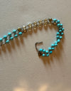 AC turquoise/bead/crystal chain necklace