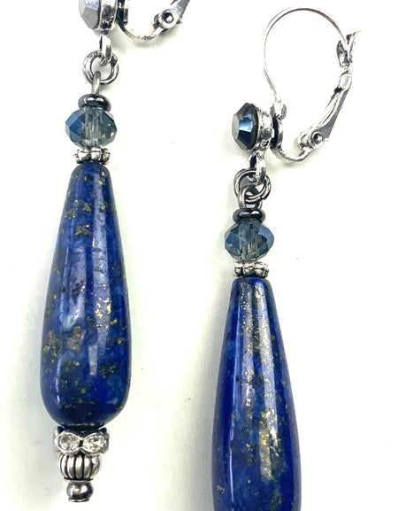 Blue stone drop earring