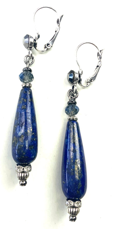 Blue stone drop earring