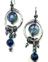 Blue Glass & Dangle Earrings