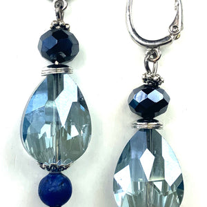 Blue Glass Beaded Latchback Earring