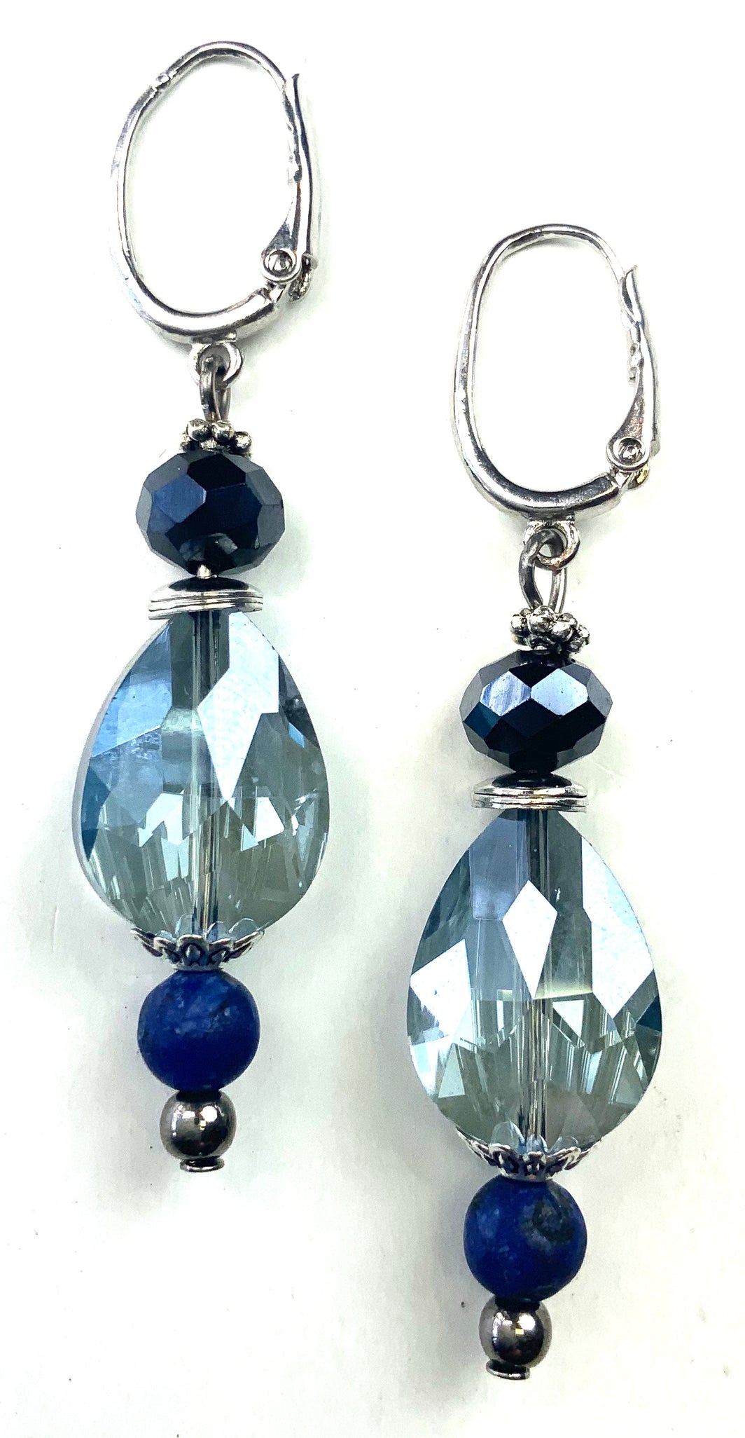 Blue Glass Beaded Latchback Earring