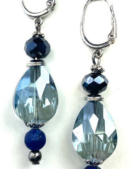 LATCHBACK W/GLASS BEADED DROP EARRINGS
