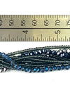 Blue seed bead multi-strand magnetic clasp bracelet