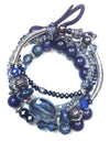 Blue multi strand bracelet set