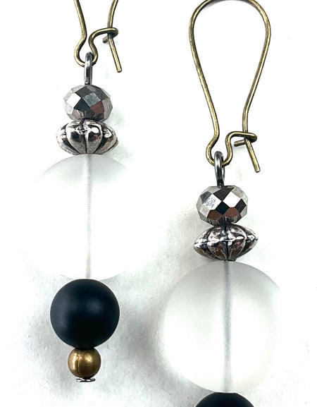 Small Kidney Wire w/Frosted Drop Earrings