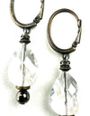Latchback with Crystal Teardrop Dangle Earrings