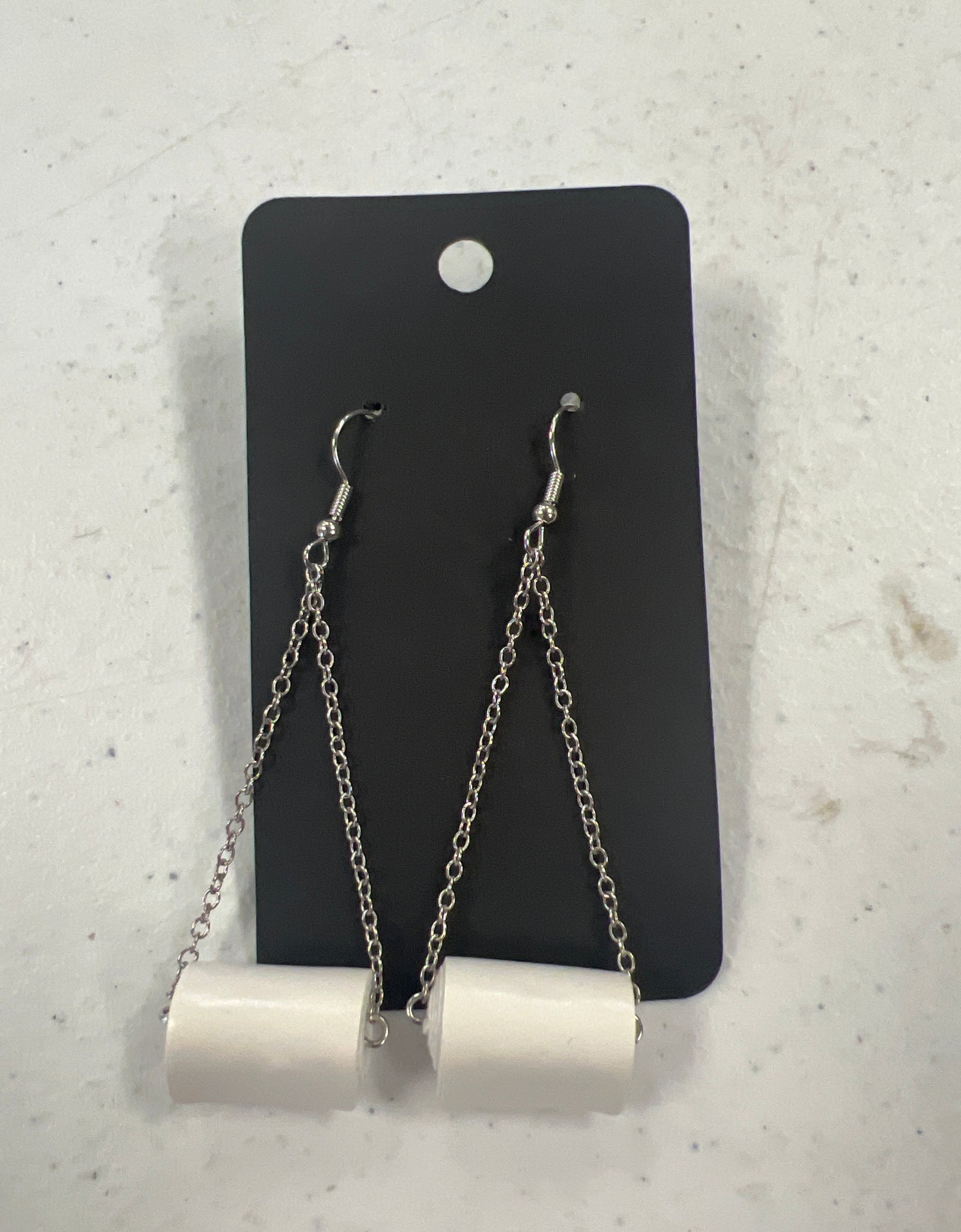 Toilet paper earrings