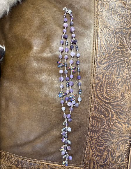 Purple bead necklace