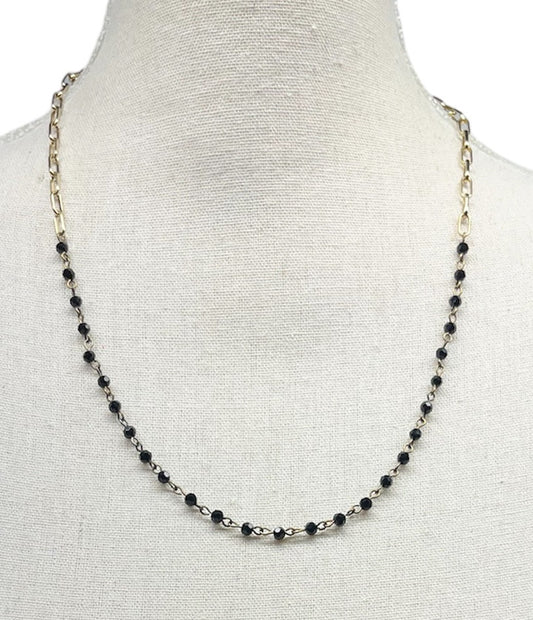 AC Black & Gold Crystal Necklace