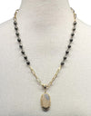 AC Pyrite & Gold Necklace withJasper Pendant