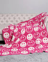 FC Happy Face Throw Blanket - Fuschia
