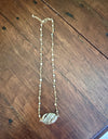 Rant & Rave oval jasper stone necklace on beaded chain