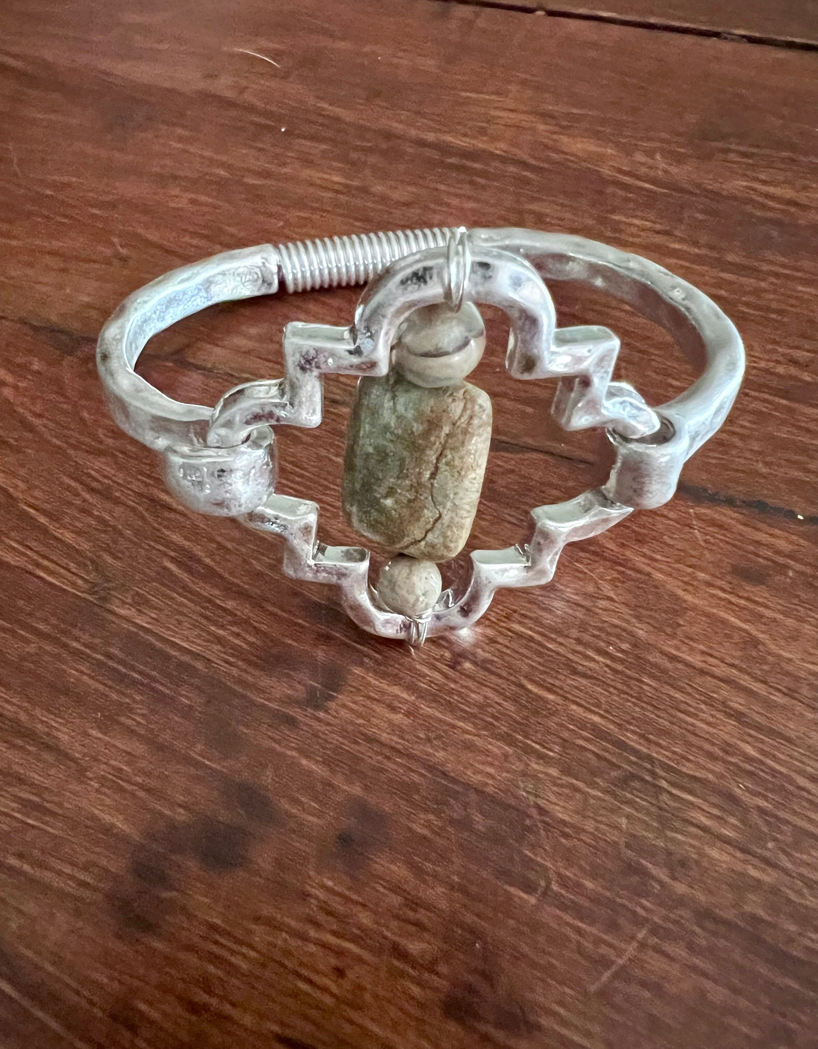 Rant & Rave silver cuff bracelet with jasper stone