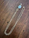 Rant & Rave paper clip link chain - turquoise pendant and pearl