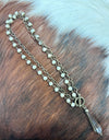 AC double bead/chain toggle necklace with drop crystal