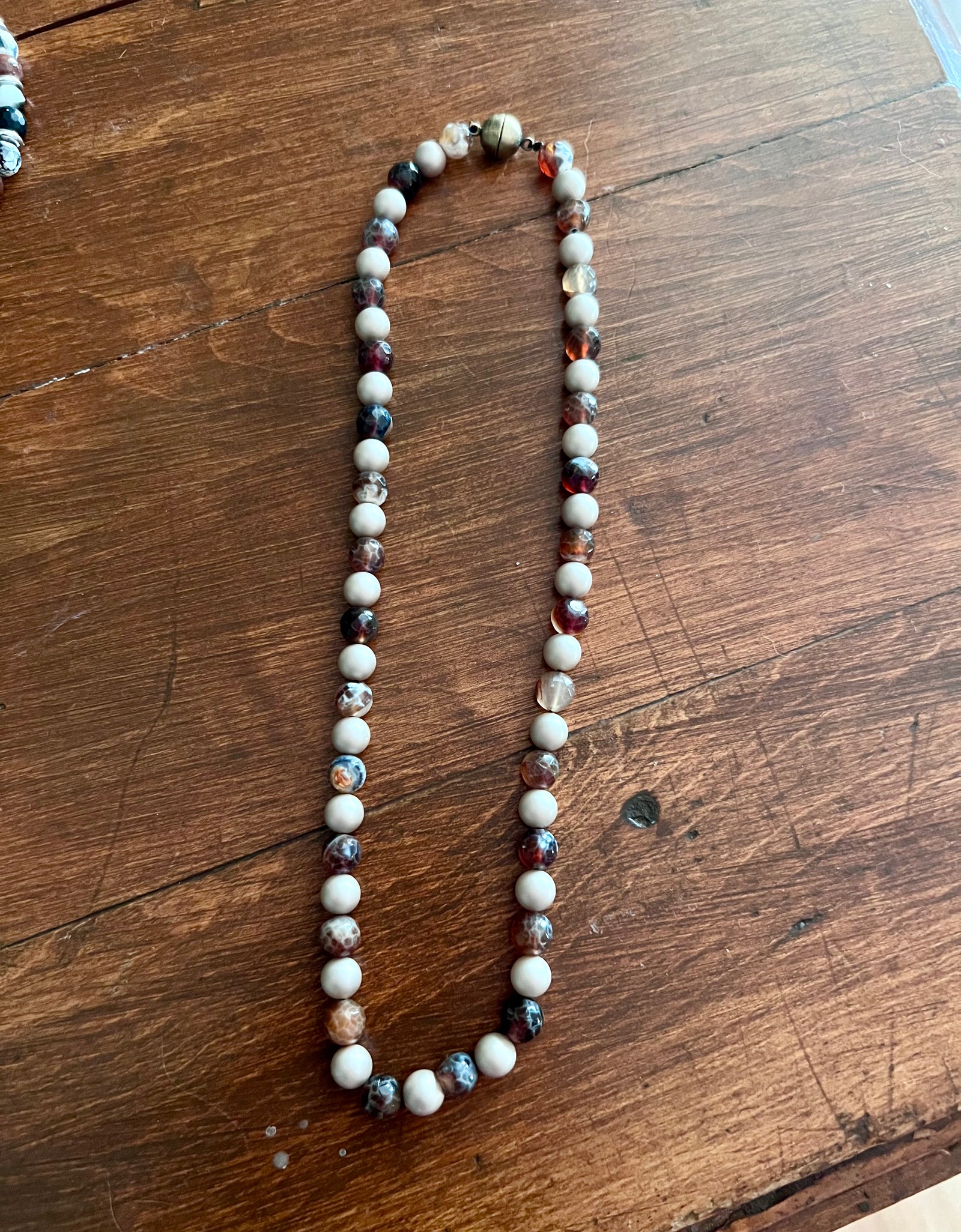 Rant & Rave silver magnetic clasp black & brown beads