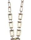 MIXED CHAINS W/OVAL & HAMMERED TEAR PENDANT