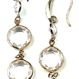 Chaneled Crystal Dangle Earrings