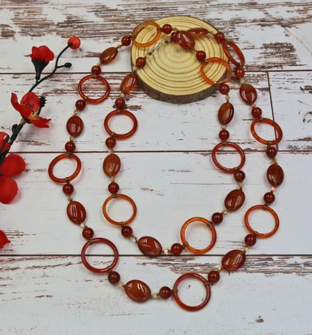 Carnelian Hoop Necklace