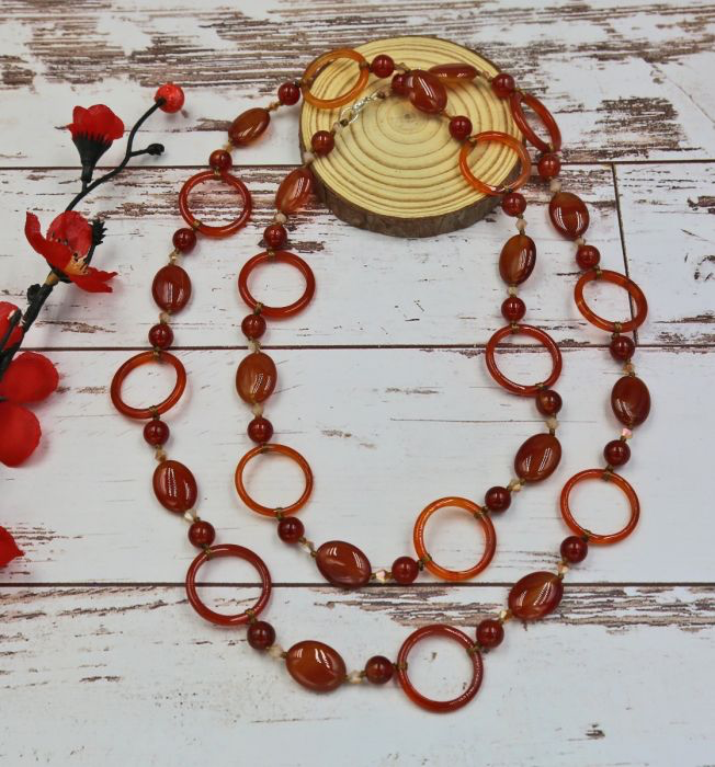 Carnelian Hoop Necklace
