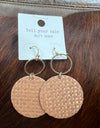 Tan/Gold Wood Disc Earrings