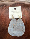 Blue cork teardrop earrings