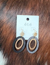 Black wood and gold double ovals