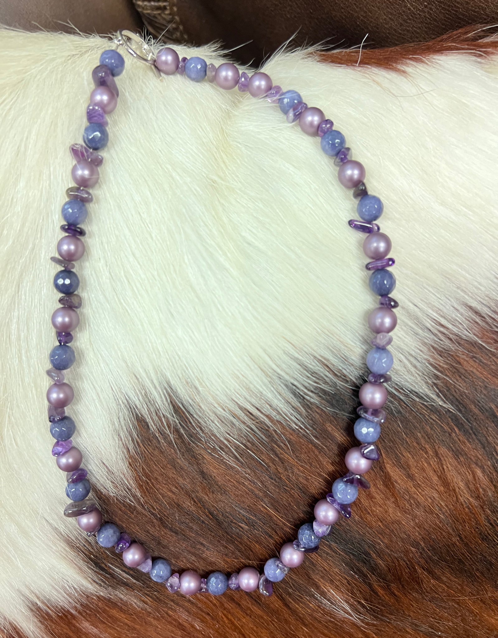 Rant & Rave purple bead/rock necklace