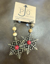 PGJ Filigree Snowflakes Bronze Dangle Earrings